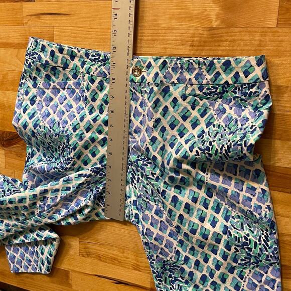 Lilly Pulitzer Kelly Skinny Ankle Pants Toe‎ In Engineered Pineapple Print Sz 8 - Picture 7 of 9